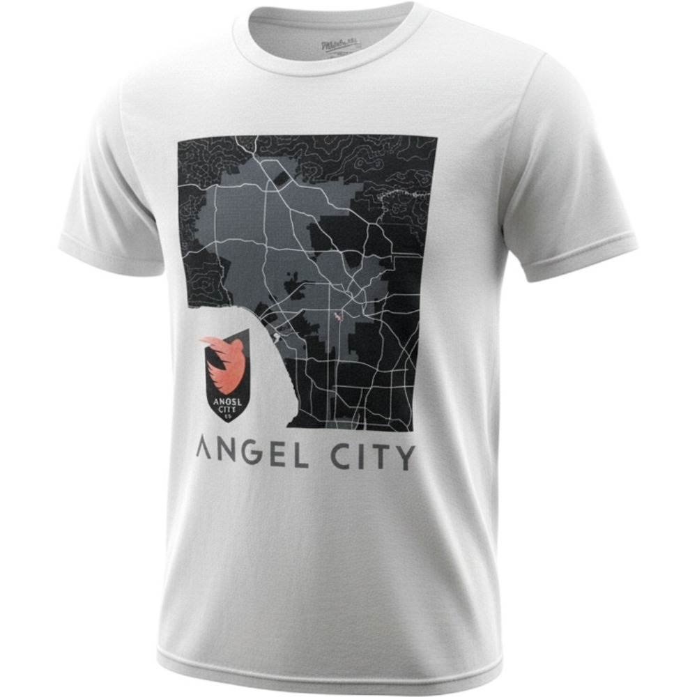 Mitchell & Ness Angel City FC MLS Soccer Map Graphic Tee Shirt Mens Medium NEW